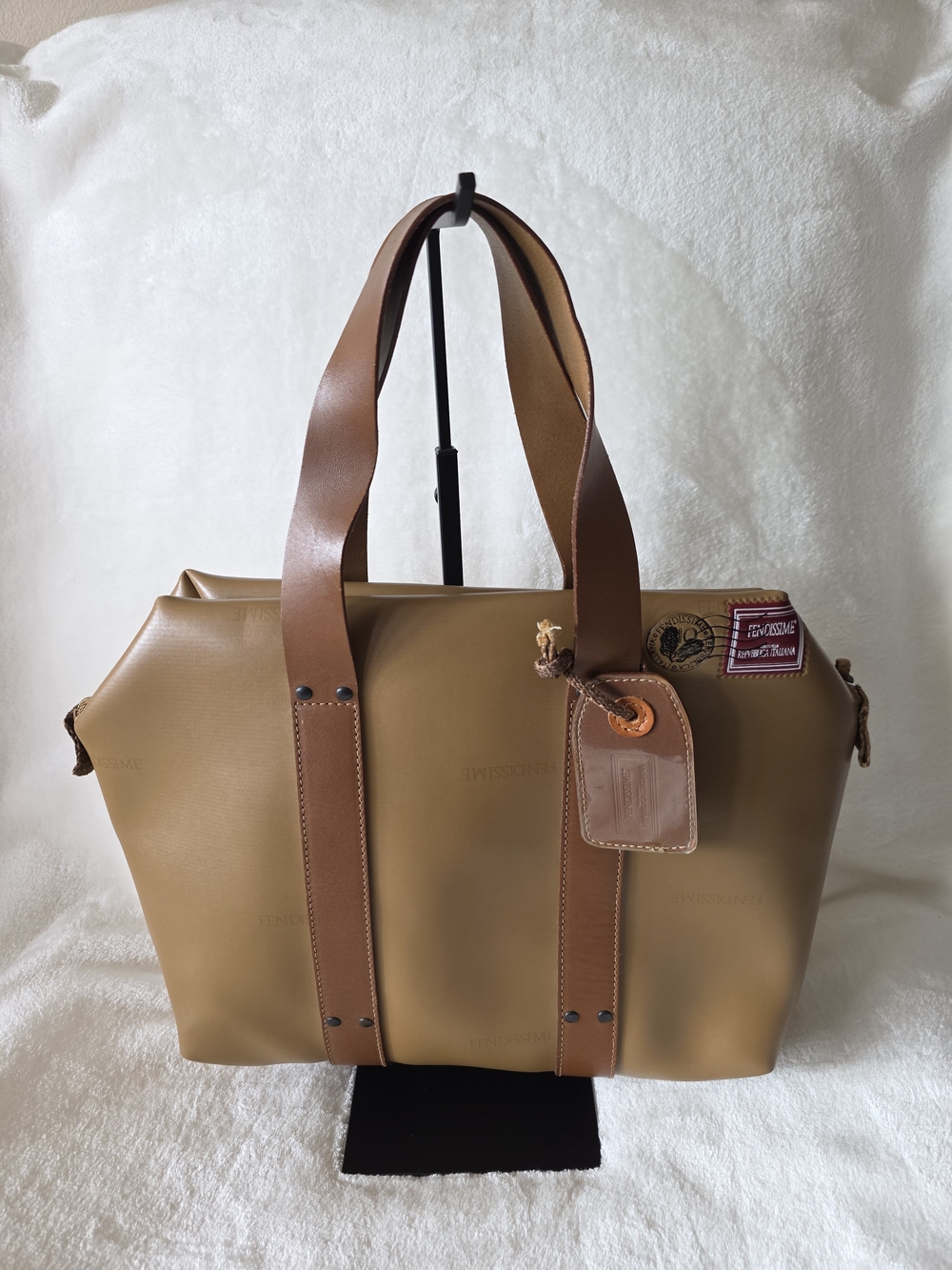 Fendi Fendissime Stamps Tote with Leather Handles